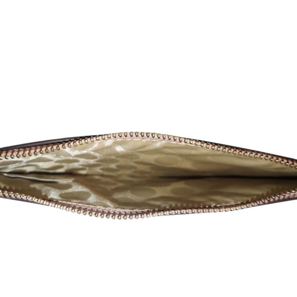 Kate Spade Rose Gold Shimmer Large Zip Wristlet Wallet Gold Tone Hardware - Picture 3 of 3